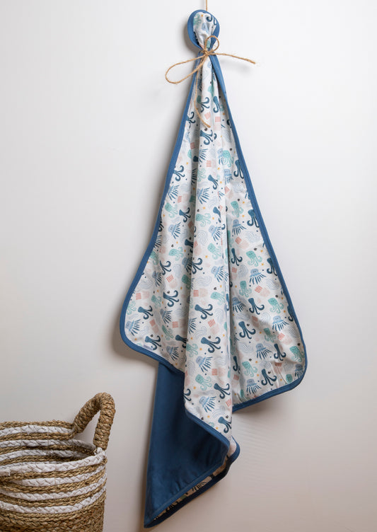 Baby Decke «Octopus» 90x80cm Weiss