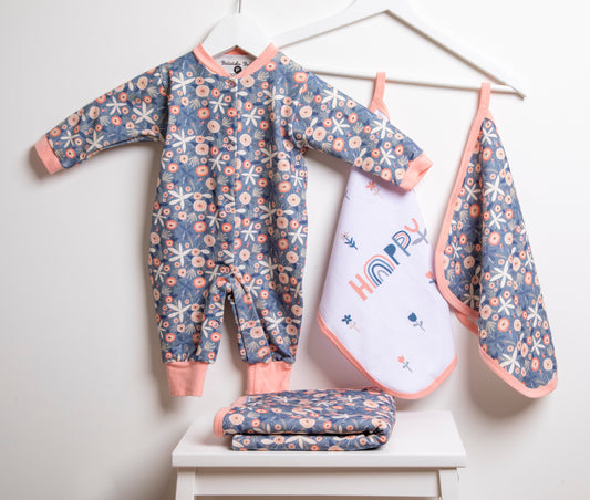 Baby Strampler «Flowers» Gr: 62,68,74