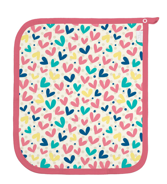 Baby Schnullertuch Set «Love» 30×25cm Weiss | 2-teilig