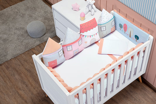 Baby Nestchen Set «Little House» 140×70 cm Multicolor | 9-teilig