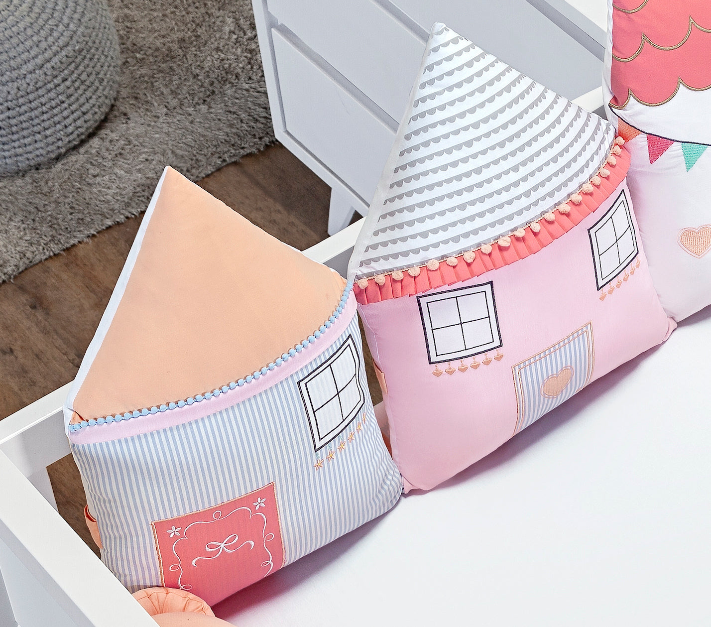 Baby Nestchen Set «Little House» 140×70 cm Multicolor | 9-teilig