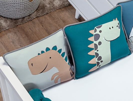 Baby Nestchen Set «Dino» 140×70 cm Blau/Weiss | 9-teilig