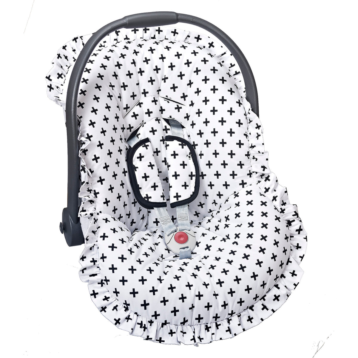 Babyschalen Schonbezug Weiss-Schwarz