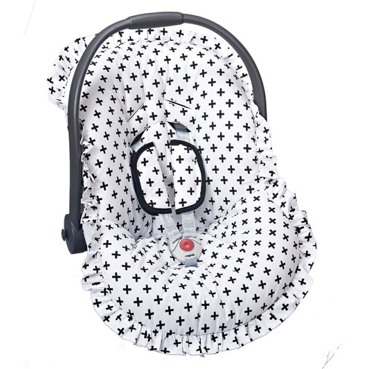 Babyschalen Schonbezug Weiss-Schwarz