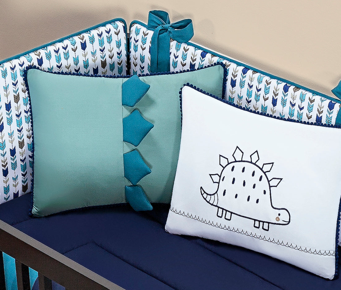 Baby Nestchen Set «Dino» 140x70 cm Blau/Türkis | 10-teilig