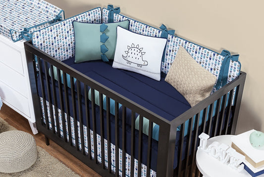 Baby Nestchen Set «Dino» 140x70 cm Blau/Türkis | 10-teilig