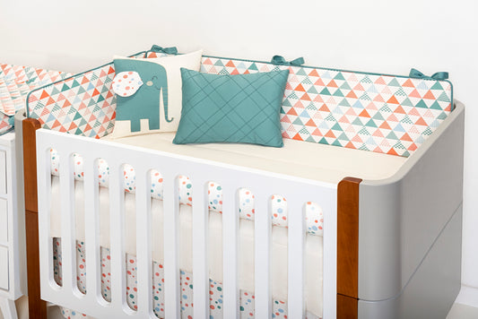 Baby Nestchen Set «Elephant» 140x70 cm Beige/Rosa | 10-teilig