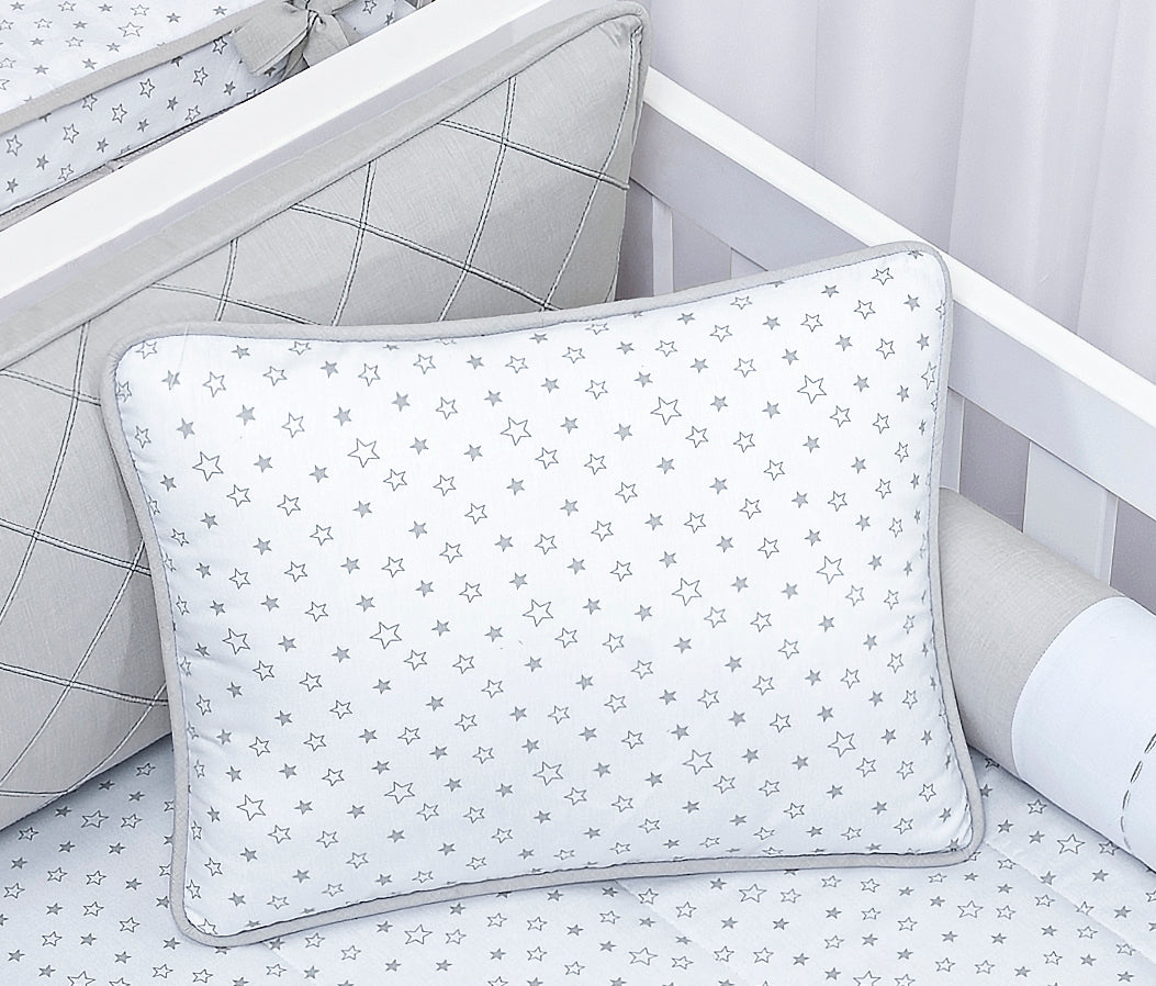 Baby Nestchen Set «Little Star» 140x70 cm Grau/Weiss | 9-teilig