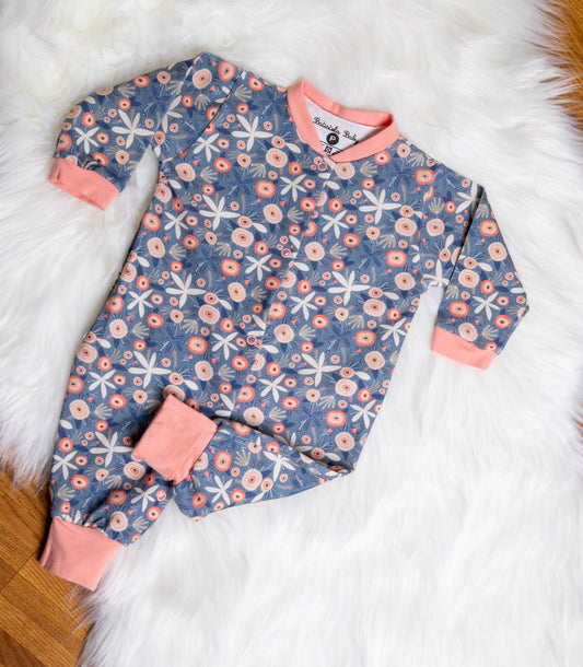 Baby Strampler «Flowers» Gr: 62,68,74