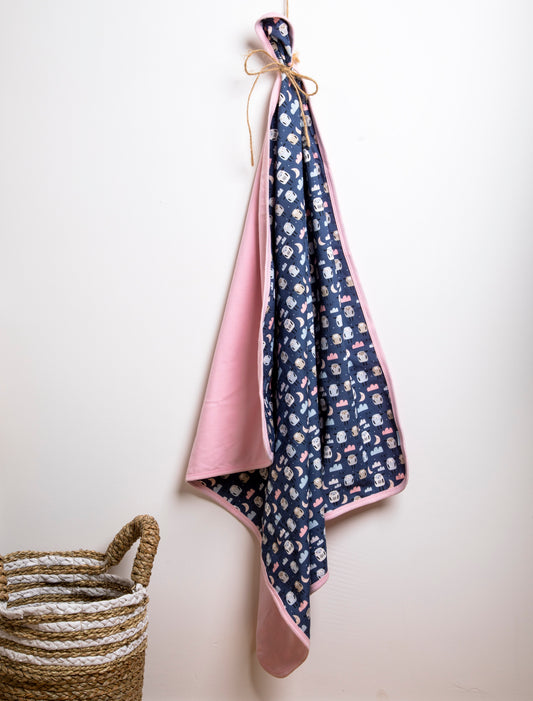 Baby Decke «Schaf» 90x80cm Blau