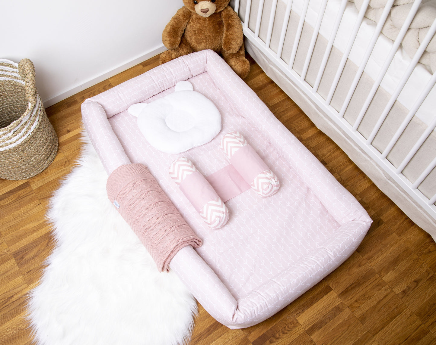 Spielmatte Baby – Weich & gepolstert | Rosa