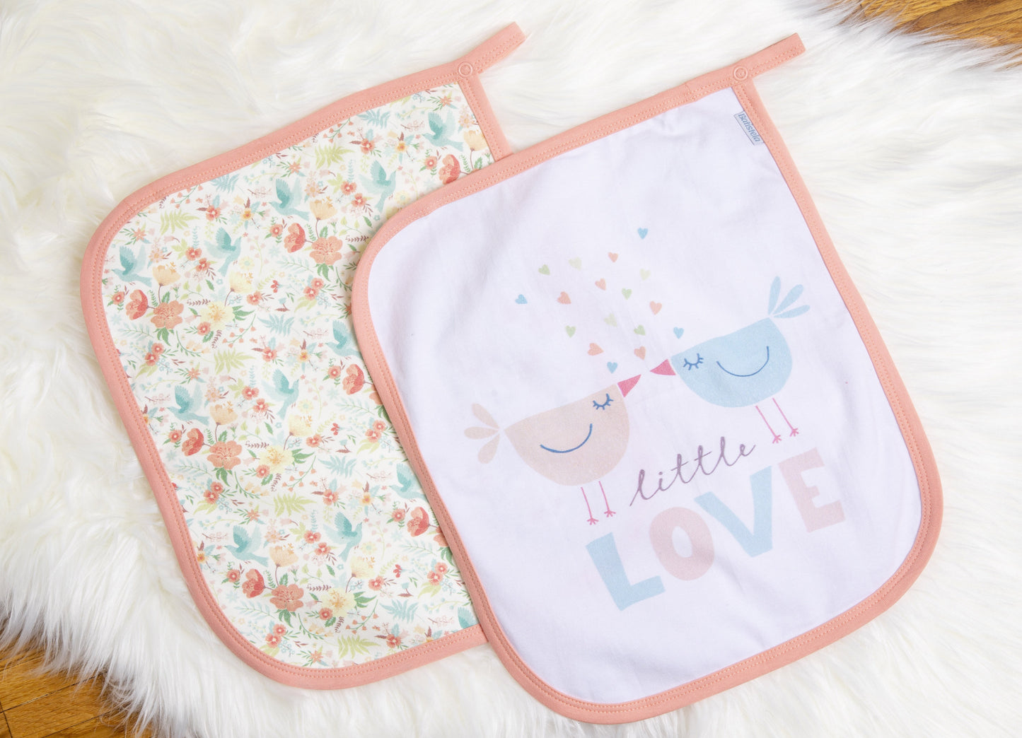 Baby Schnullertuch Set «Bird» 30×25cm Weiss | 2-teilig
