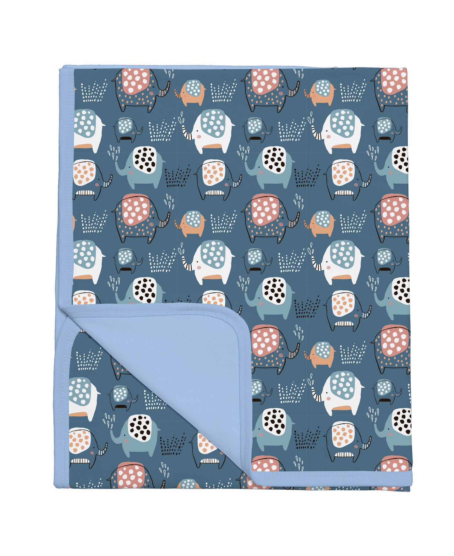 Baby Decke «Elephant» 90×80cm Blau