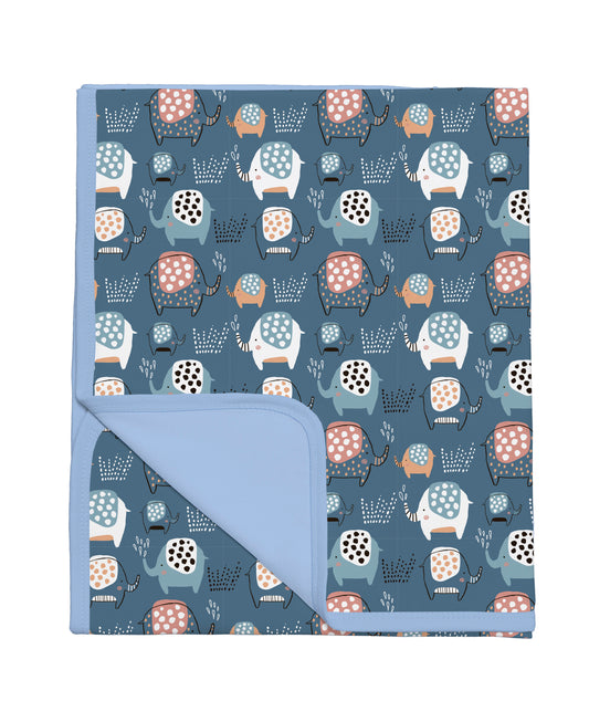 Baby Decke «Elephant» 90×80cm Blau