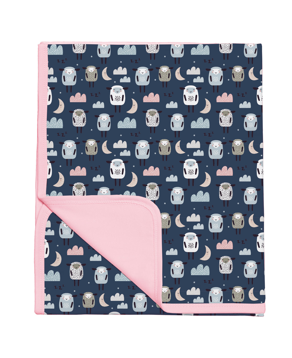Baby Decke «Schaf» 90x80cm Blau