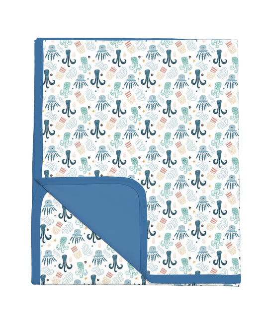 Baby Decke «Octopus» 90x80cm Weiss
