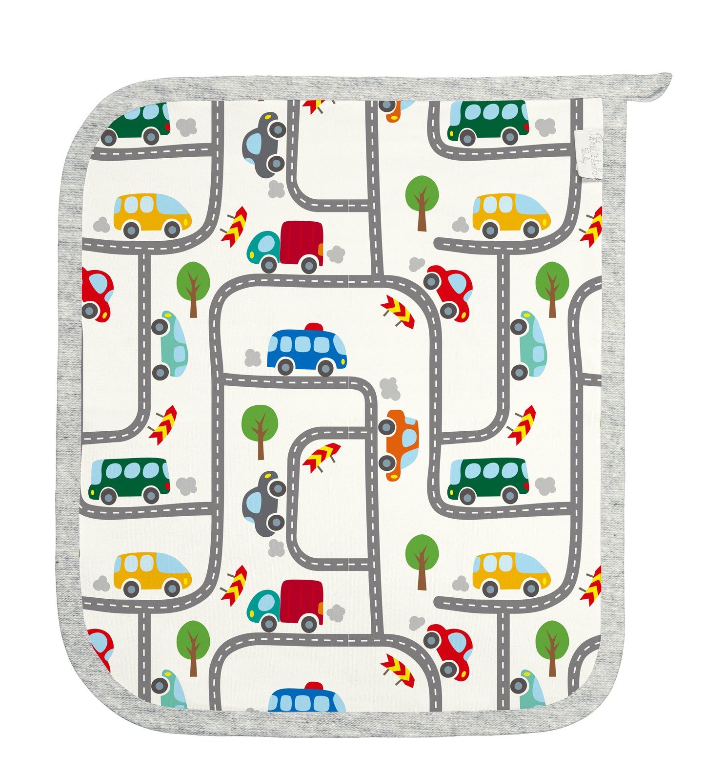 Baby Schnullertuch Set «Car» 30×25cm Weiss | 2-teilig