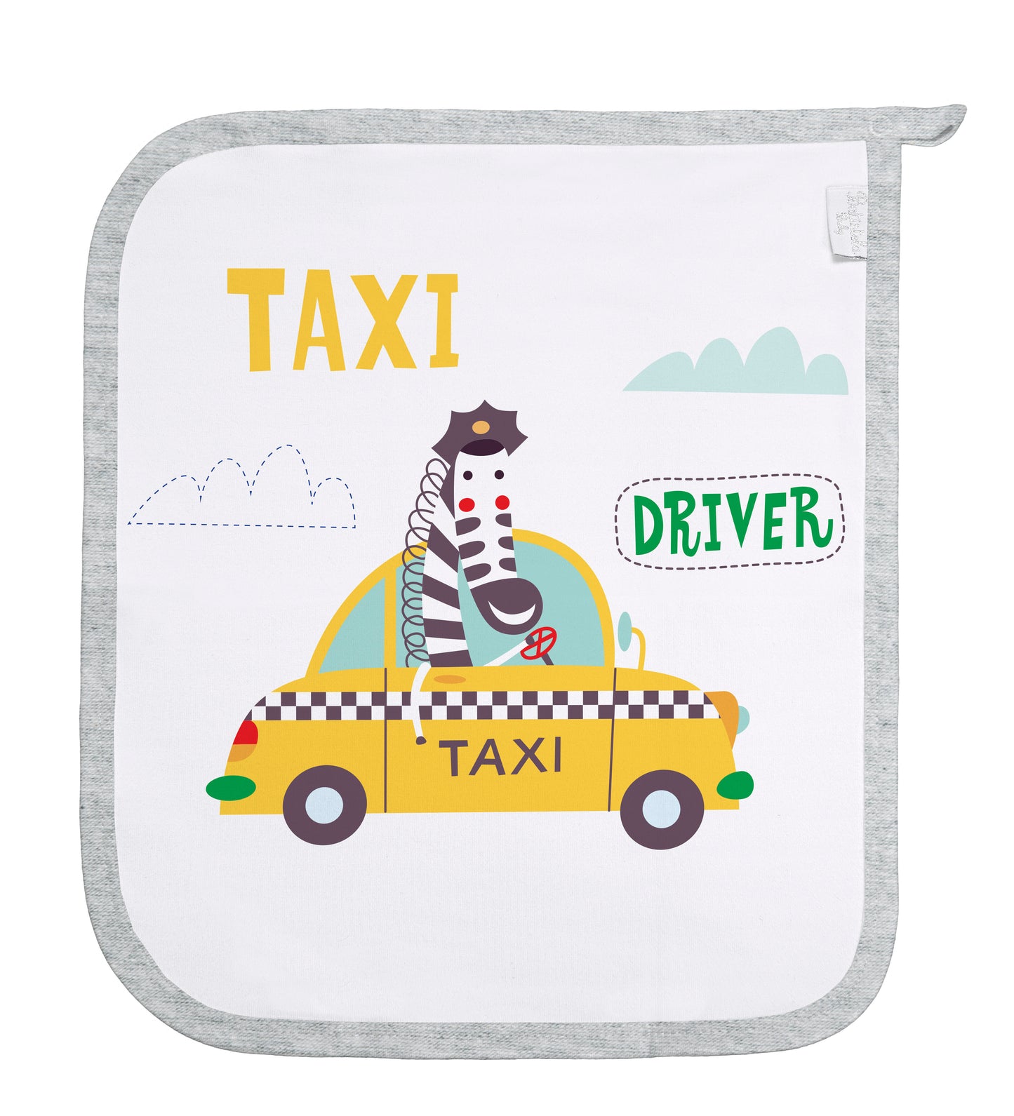 Baby Schnullertuch Set «Car» 30×25cm Weiss | 2-teilig