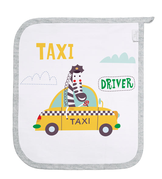 Baby Schnullertuch Set «Car» 30×25cm Weiss | 2-teilig