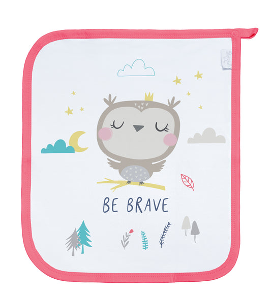 Baby Schnullertuch Set «Eule» 30×25cm Weiss | 2-teilig