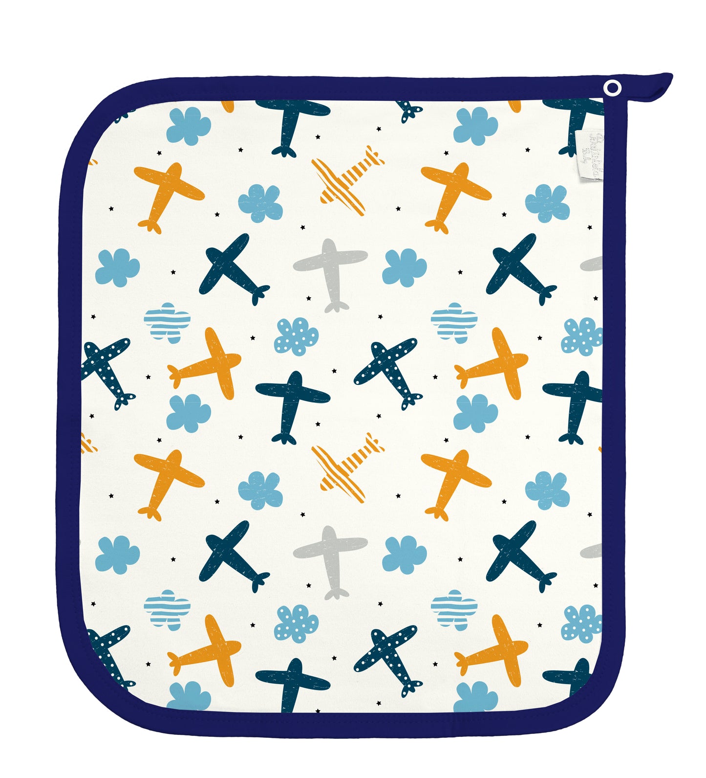 Baby Schnullertuch Set «Flugzeug» 30×25cm Weiss | 2-teilig