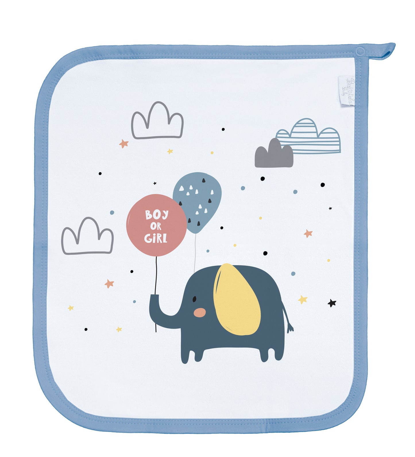 Baby Schnullertuch Set «Elephant» 30×25cm Weiss | 2-teilig