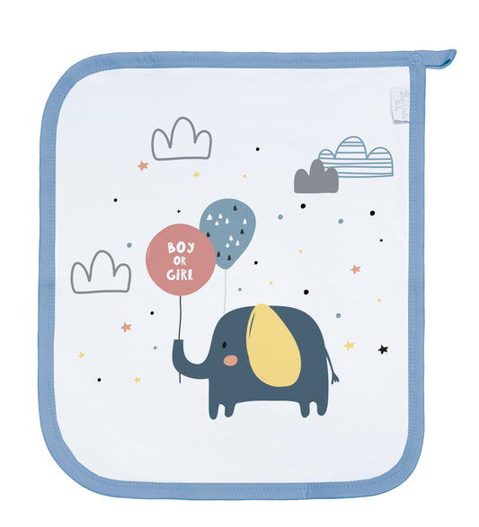 Baby Schnullertuch Set «Elephant» 30×25cm Weiss | 2-teilig