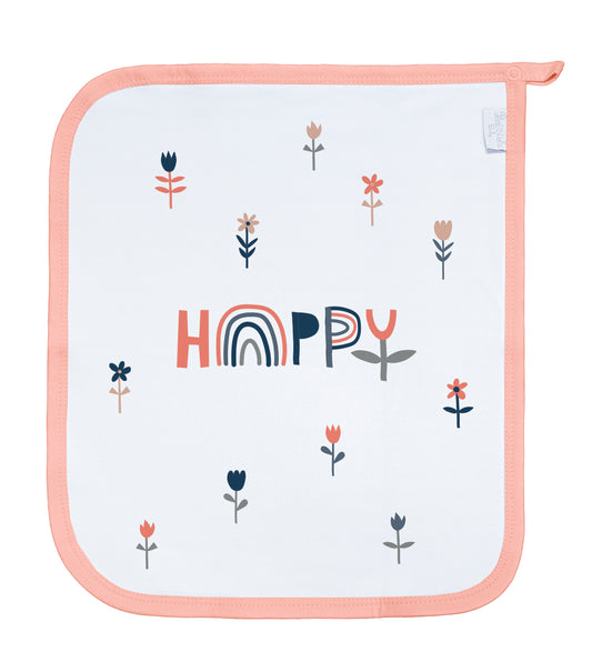 Baby Schnullertuch Set «Flower» 30×25cm Weiss | 2-teilig