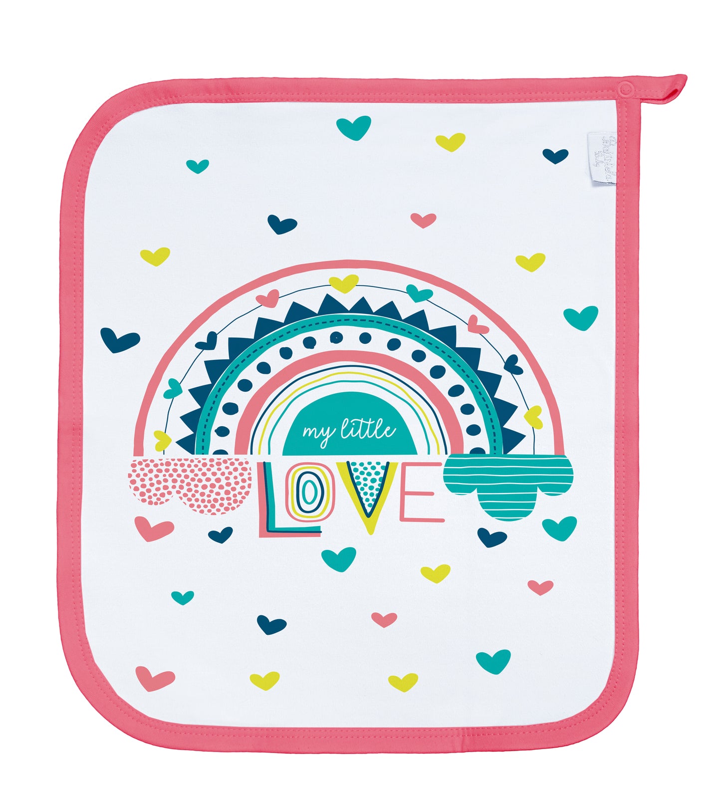 Baby Schnullertuch Set «Love» 30×25cm Weiss | 2-teilig