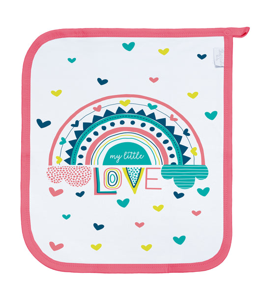 Baby Schnullertuch Set «Love» 30×25cm Weiss | 2-teilig