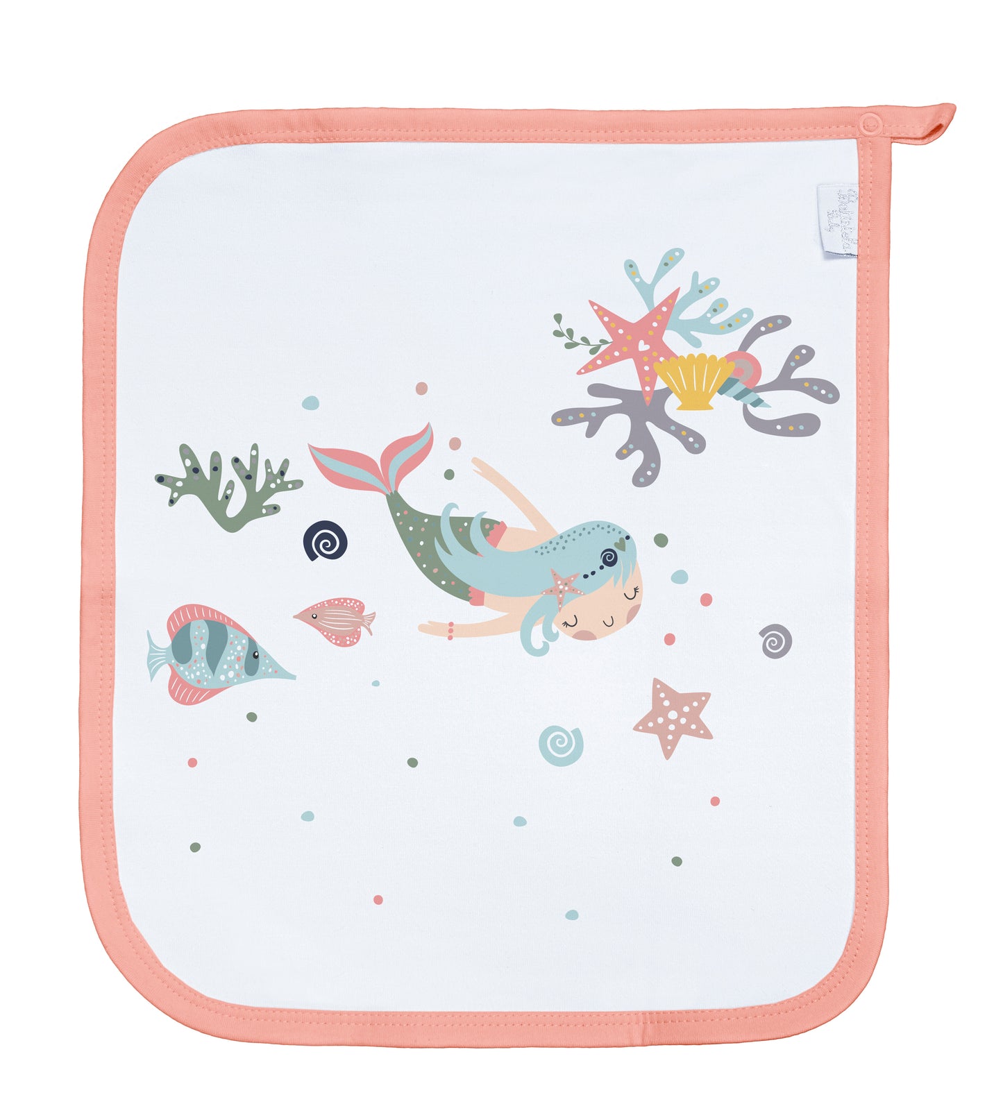 Baby Schnullertuch Set «Mermaid» 30×25cm Weiss | 2-teilig