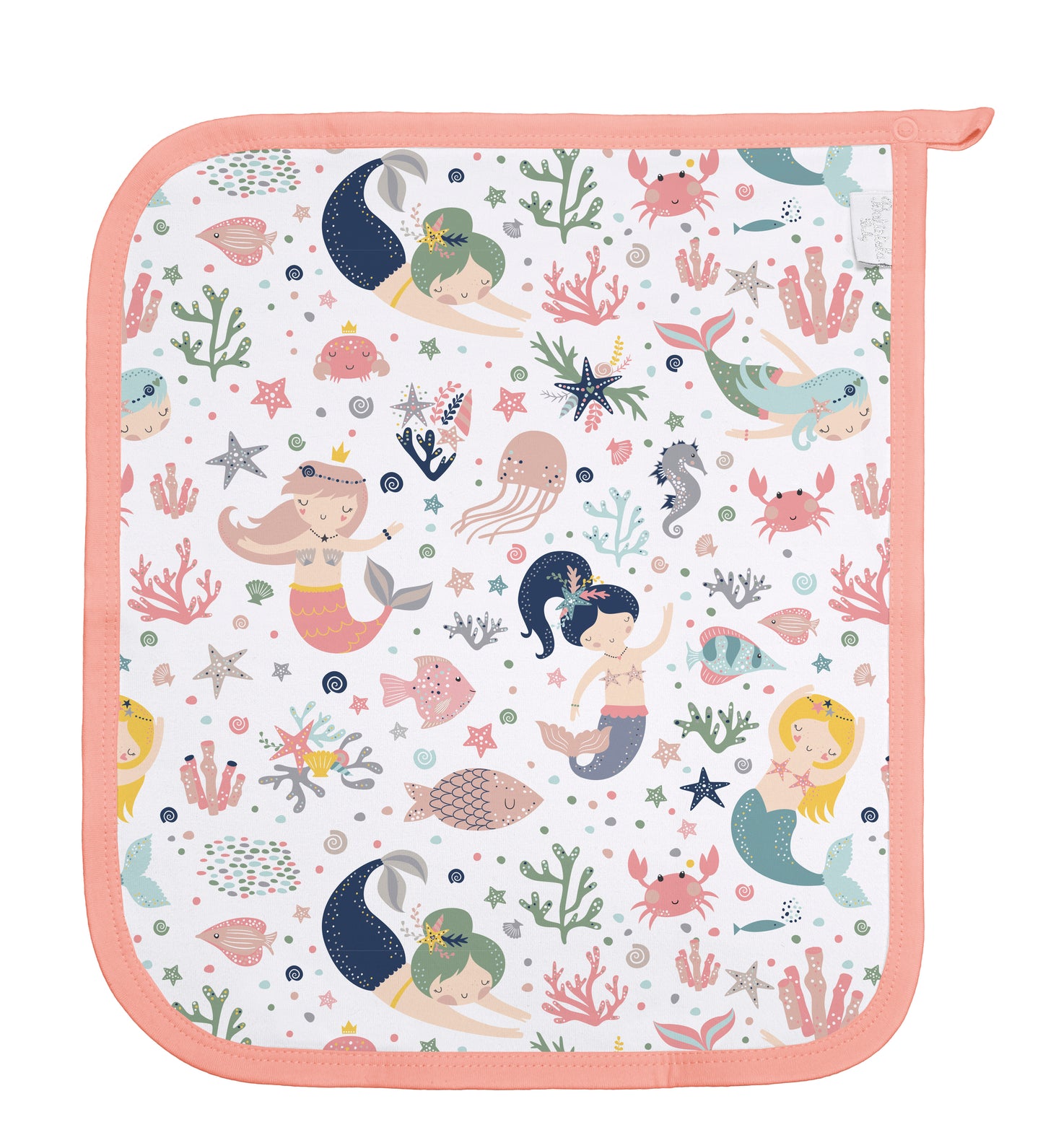 Baby Schnullertuch Set «Mermaid» 30×25cm Weiss | 2-teilig