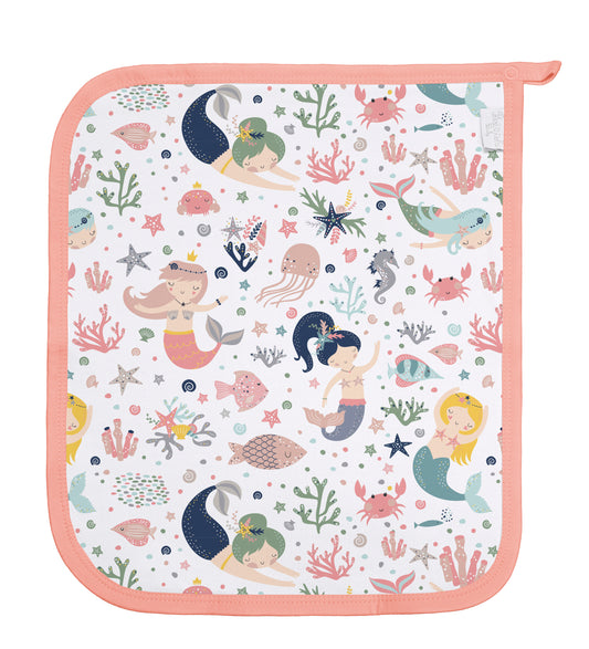 Baby Schnullertuch Set «Mermaid» 30×25cm Weiss | 2-teilig