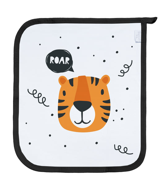 Baby Schnullertuch Set «Tiger» 30×25cm Weiss | 2-teilig