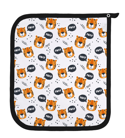 Baby Schnullertuch Set «Tiger» 30×25cm Weiss | 2-teilig