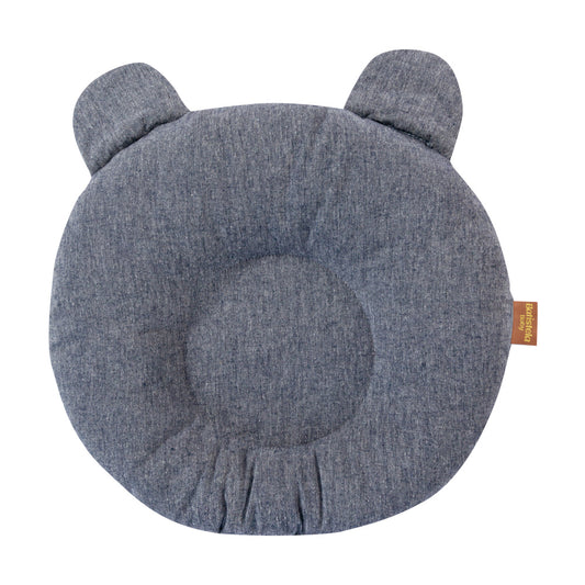Babykopfkissen Ergonomisch  Leinen «Jeans grau»