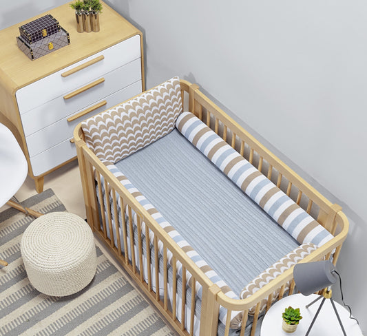 Baby Nestchen Set «Strick»  140x70 cm Beige | 5-teilig