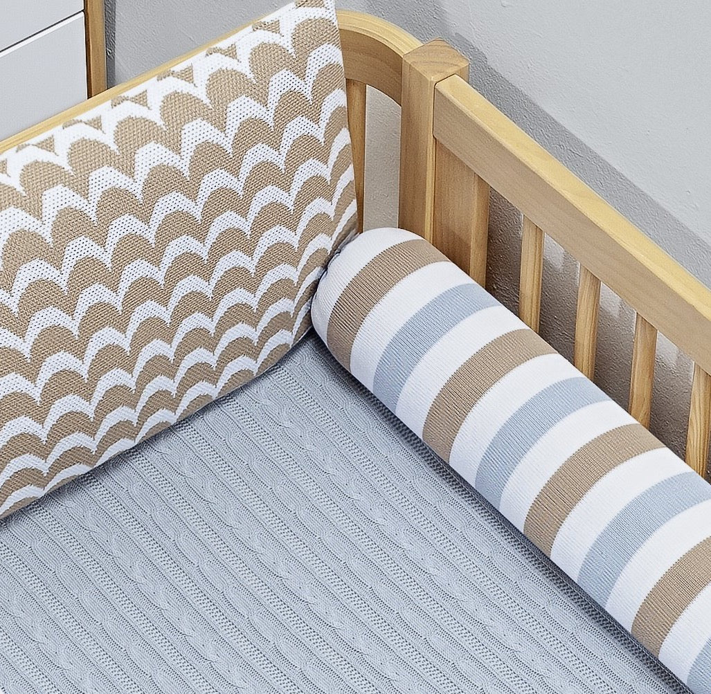 Baby Nestchen Set «Strick»  140x70 cm Beige | 5-teilig